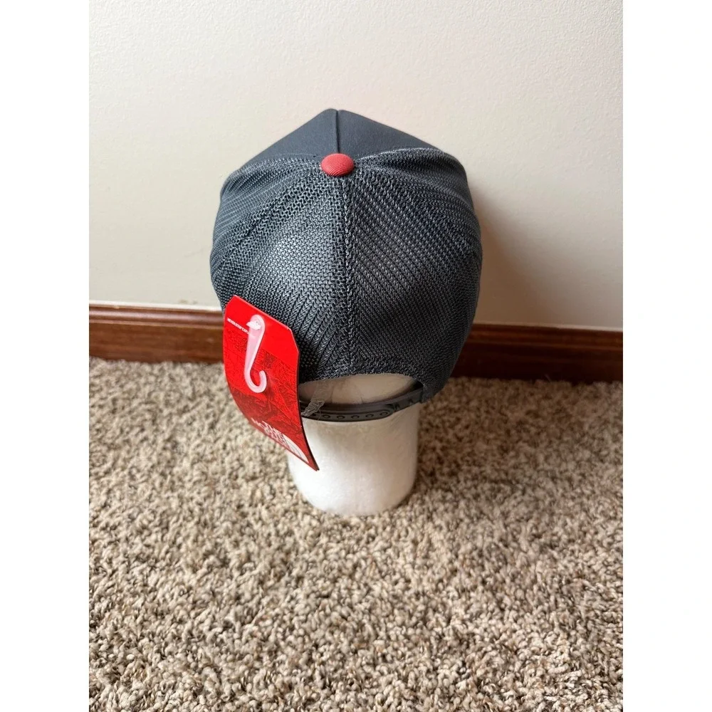The North Face Keep It Structured Trucker Hat Grey Red Flexfit 110 Snapback OS